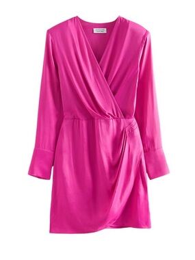 & Other Stories Los Angeles atelier Faux Wrap Dress - Hot Pink size 8 new